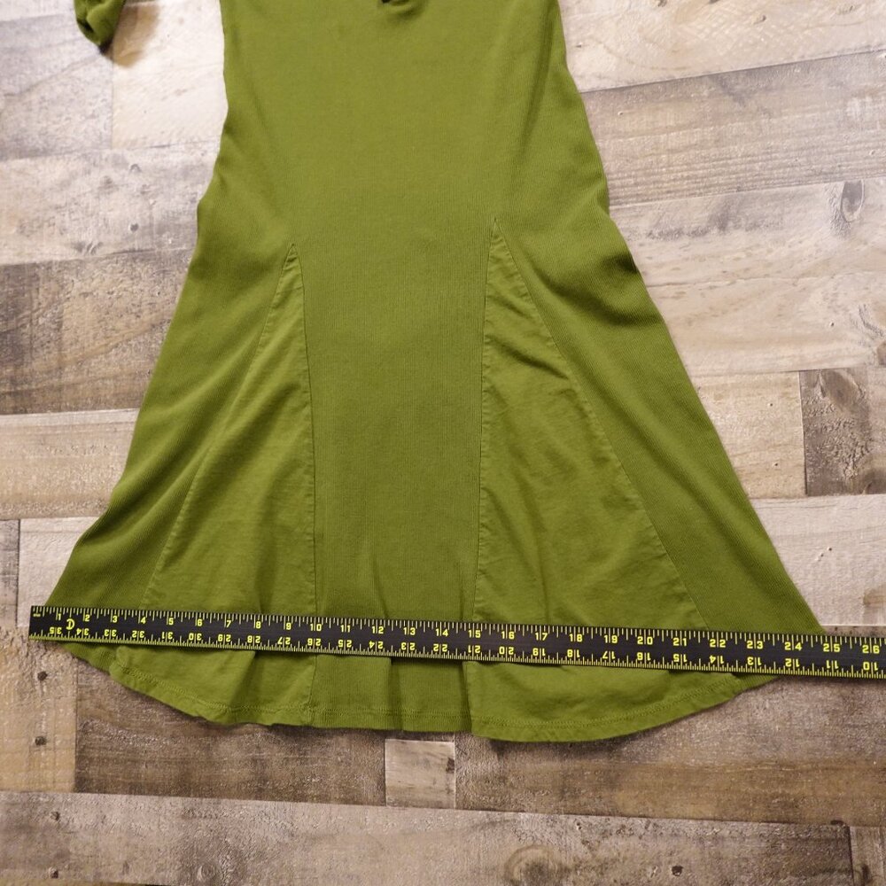 Lauren Ralph Lauren Women’s Ribbed Knit Dress Medium Olive‎ Green Button Front - Picture 9 of 11